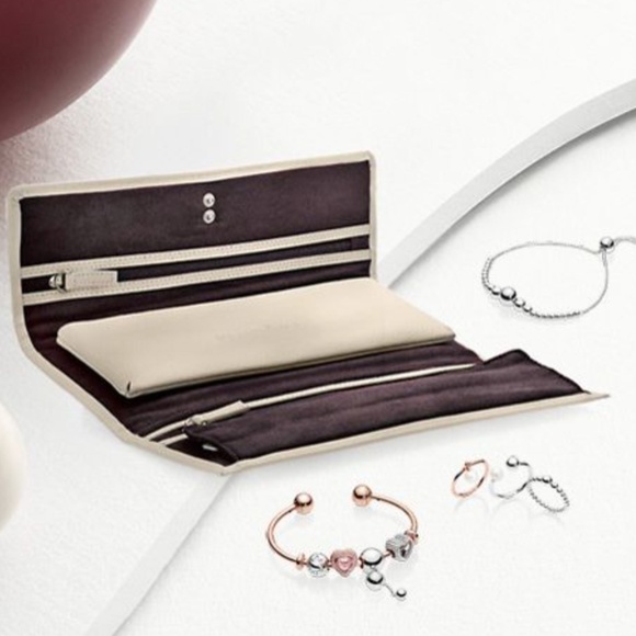 Pandora Jewelry - *SOLD* Pandora Leather Jewelry Roll Travel Clutch